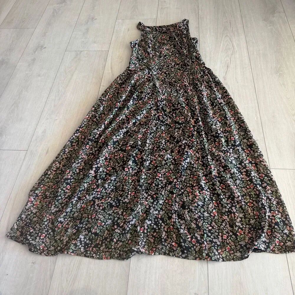 Japna black floral women’s dress size m